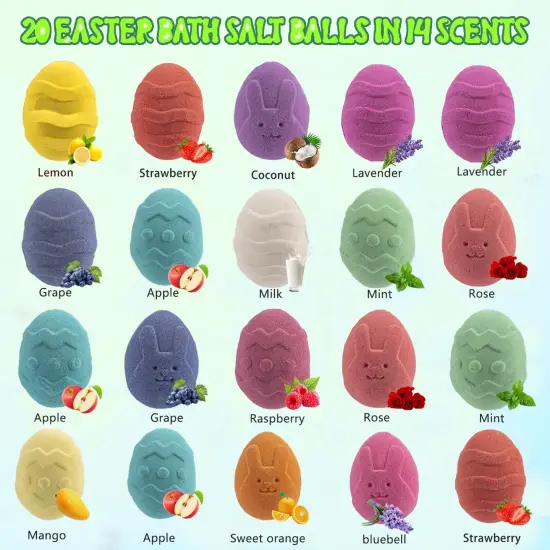 20 Pack Easter Bath Bombs Bubble Bath Balls, Kids Surprise Bath Bombs {2}