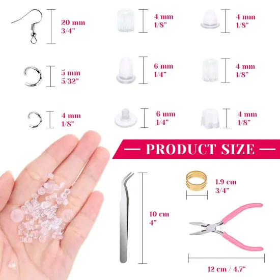 Earrings Hooks for Jewelry Making, Anezus 2000Pcs Earring Making Supplies Kit with Fish Hook Earrings, Earring Cards, Jewelry Plier, Earring Backs and Jump Ring for Jewelry Making and Earring Repair {4}