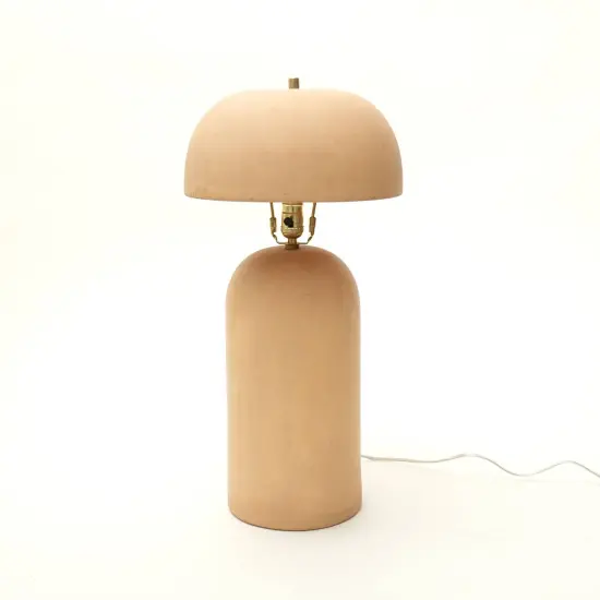Handcrafted Decorative Beige Ceramic Table Lamp - 13" X 13" X 24.5" {2}
