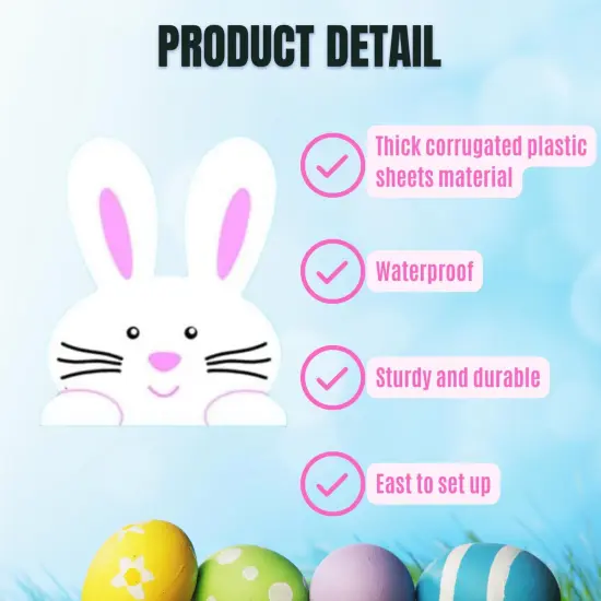 8-Pack Large Easter Decorations Outdoor Yard Signs with Stakes-16 Inch-Weatherproof-Easter Bunny Egg Yard Signs-Waterproof Garden Lawn Walkway Decoration for Easter Outside {5}