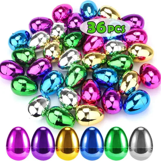 36 PCS Plastic Easter Eggs, 2.36" Easter Basket Stuffers for Toddler Kids {1}
