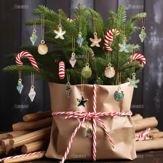 60 Pack Ocean Starfish Conch Seashell Enamel Charms Pendants for DIY Jewelry Making (Ocean Style 1) {5}