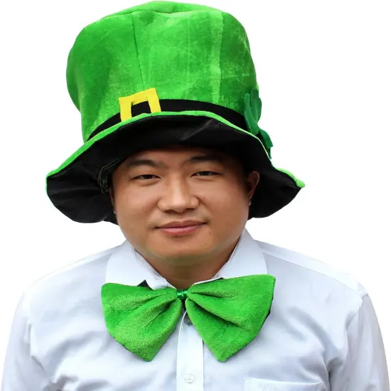 St. Patrick's Day Party Costume Suit Hat, Bow, Bow Tie, Beard, Scarf (Hat, Beard, Tie, Bow tie) {3}
