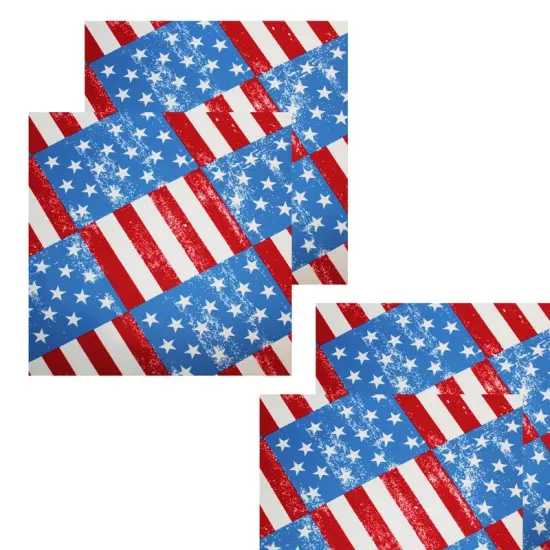 USA Flag Printed Spandex Fabric {6}