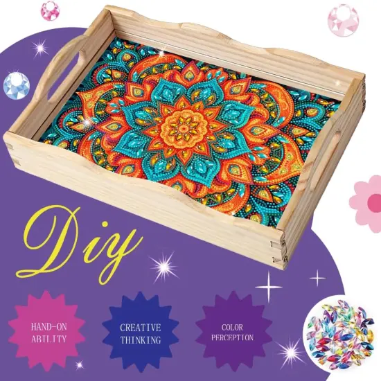 Wooden Serving Trays with Handles 5D Diamond Painting Kits for Adults, Trays Decor Diamond Arts Kits, Home or Farmhouse Decor 7.8x11.8 Inches {3}