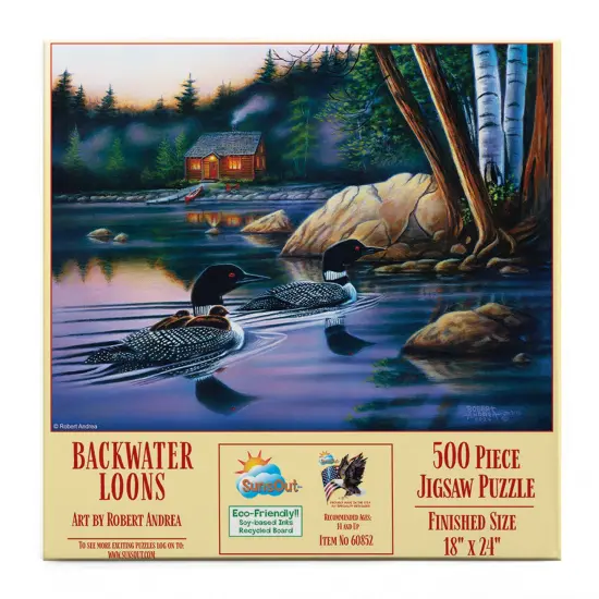 Sunsout Backwater Loons 500 pc Jigsaw Puzzle 60852 {4}