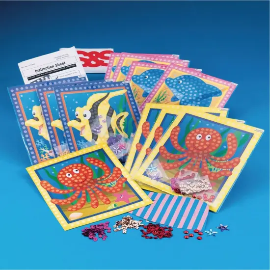 Sea Life Sequin Picture Craft Kit (Pack of 12) {3}
