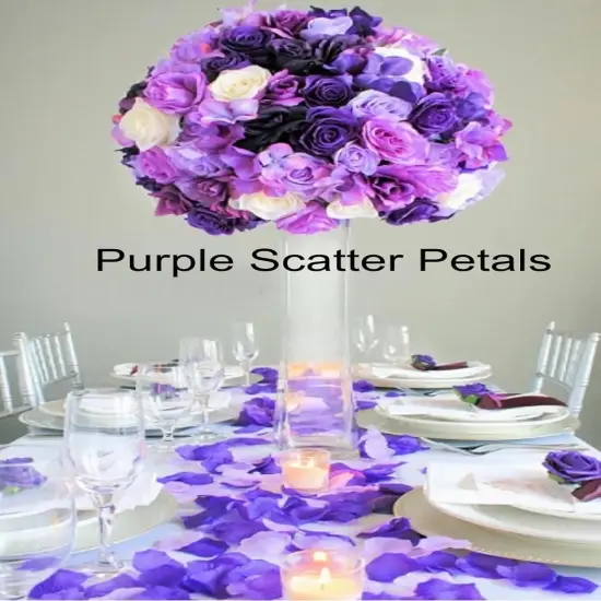 900 PCS Black Dark Purple Silver Artificial Flower Rose Petals Confetti Wednesday Party Table Scatters Girls Women Birthday Wedding {4}