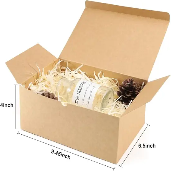 10 Pack Brown Gift Boxes, 9.45x6.5x4 Inches Kraft Paper Boxes with Lids for Valentine's, Birthday party, Wedding, Cupcake Boxes, Easy Assemble Bridesmaids Proposal Boxes, With 66ft Twine {3}