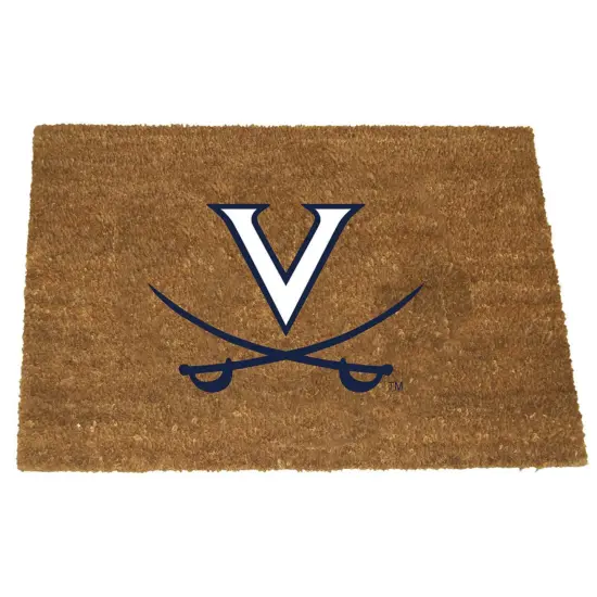 The Memory Company NCAA Virginia Cavaliers Logo Rectangular Coir Door Mat 29.5" x 19.5" Brown {1}