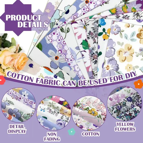 600 Pcs 4 x 4 Inch Cotton Fabric Square Precut Quilting {4}