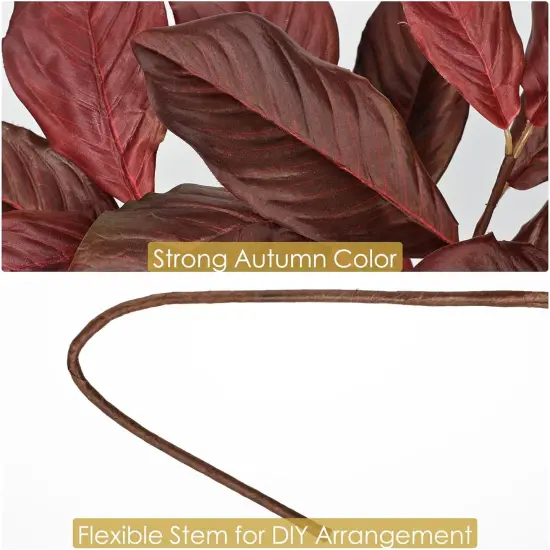 Artificial Magnolia Fall Leaves Stem {3}