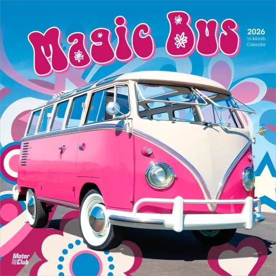 Magic Bus | 2026 12 x 24 Inch (Hanging) Monthly Square Wall Calendar | Plastic-Free {1}