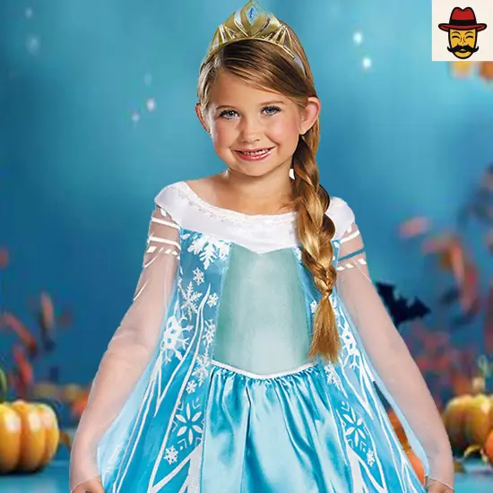Girls Disney Frozen Elsa Costume with Tiara Dress Set {3}