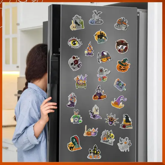 Easy Diamond Painting Kits Fridge Stickers for Adults Kids(Pumpkin) {3}