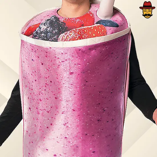 Adult Fruit Smoothie Cup Costume Halloween Foam Tunic Photorealistic Print Party Outfit {4}