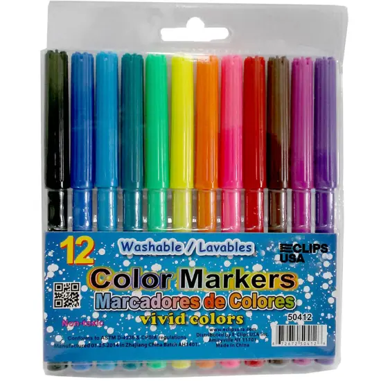 Fine Tip Washable Watercolor Markers &ndash; 12 Count &ndash; 48 Packs {1}