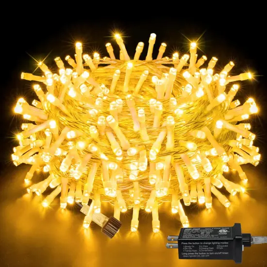 Warm White Connectable String Lights - 200LED, 60FT {1}