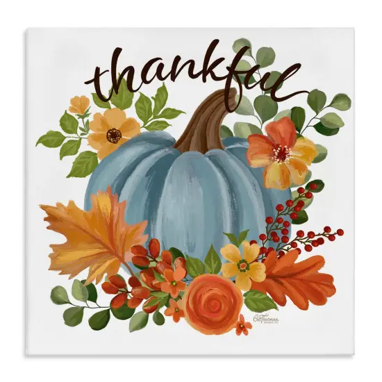 Autumnal Thankful Pumpkin Canvas Art {1}