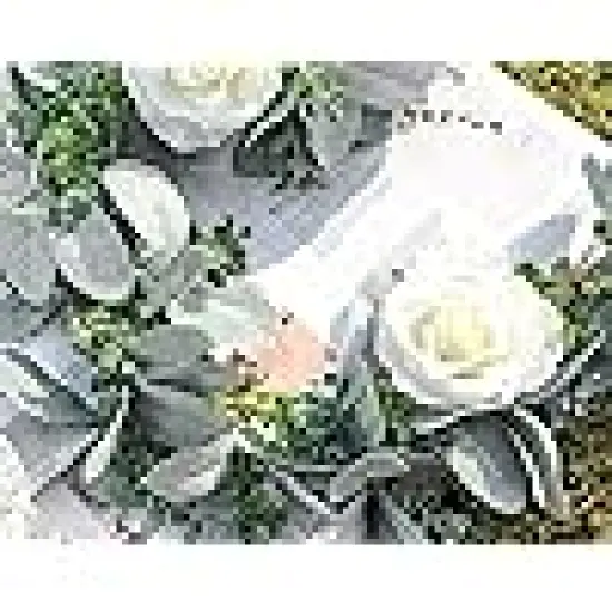 Lambs Ear Greenery White Roses Flower Garland Fake Vines for Wedding {3}