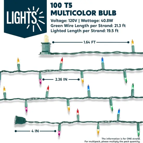 Multicolor Christmas String Lights - 200, 42.6FT {4}