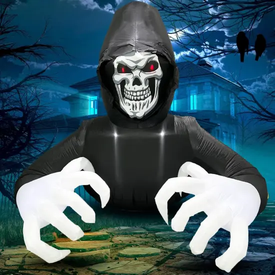 6FT Inflatable Halloween Decorations Outside Grim Reaper {1}