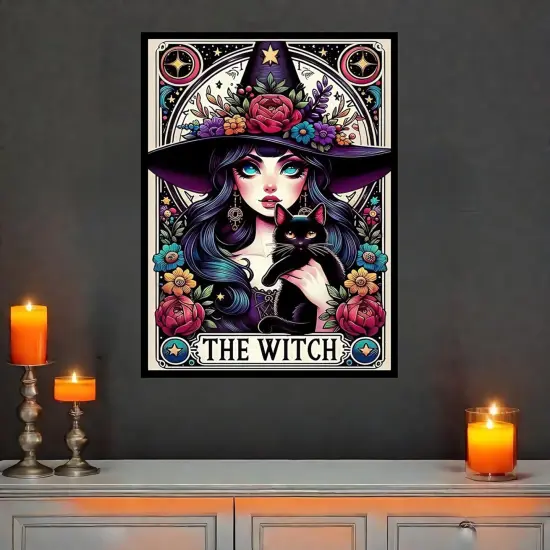 9.8x13.7Inch - 4 PCS Ghost Witch Skull Diamond Painting Kits for Adults {3}