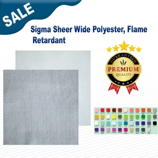 Sigma Sheer Wide Polyester Flame Retardant Oatmeal {2}