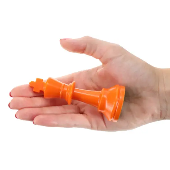 WE Games Color Bright Plastic Staunton Tournament Chess Pieces with 3.75 in. King - Half Chess Set of Chess Pieces Only, Orange {3}