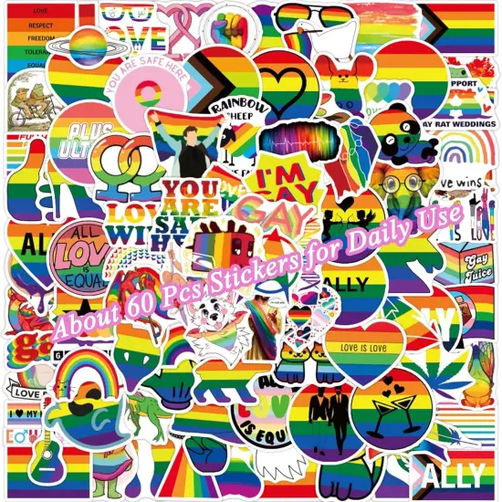 Progress Pride Flag 3x5 Feet LGBTQ Pride Month Accessories Gay LGBT Community Support Gay Pride Rainbow Flag Banner Decorations for Parades Party with 60 Stikers {3}