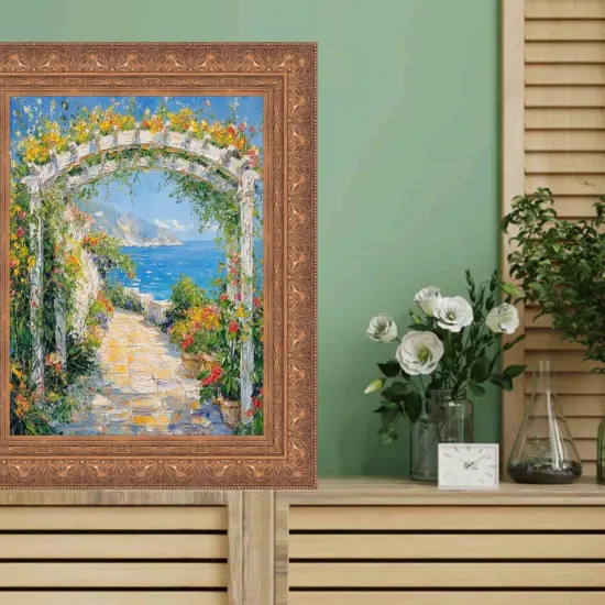 Wide Aged Gold Leaf Gothic Luxury Picture Frame 22x30 frame {5}