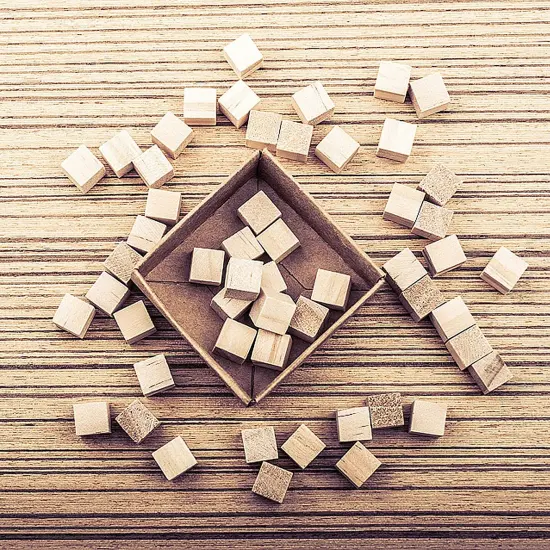 130 Pcs 1 inch Natural Solid Cube Wooden Unfinished Craft Wood Blocks Wood Cubes for DIY Craft Gifts (130pcs) {4}