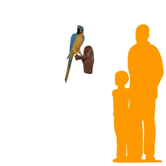 Blue Parrot Wall Decor Life Size Statue {2}