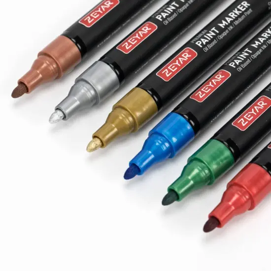 Permanent Oil-Based Paint Markers, Medium Point, Waterproof ink, Expert of Rock Painting, Great on Mug, Rock, Glass, Canvas, Metal and more (6 Metallic Colors) {2}