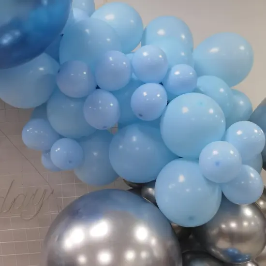 Silver Blue Balloon Garland 127 Pcs 18In 12In 10In 5In Confetti Latex Balloons Arch Kit for Baby Shower Bridal Shower Birthday Party Decors (Silver Blue) {3}