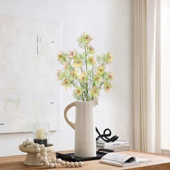 3Pcs Green-Pink Artificial Flowers Silk Centerpiece {2}