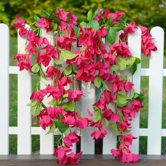 2pcs Artificial Bougainvillea Faux Flowers Plants {2}