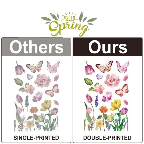 Spring Flower Window clings Decorations Window Decals Stickers for Office Home {4}