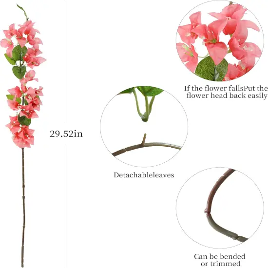 10PCS Bougainvillea Artificial Flowers Tabletop Decorations {3}