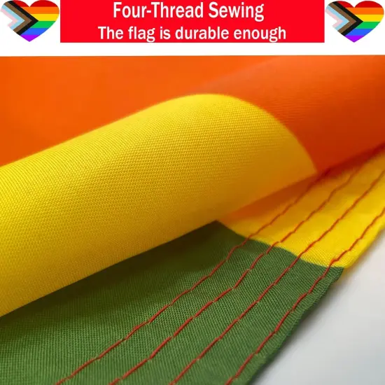 Progress Pride Rainbow Flag 3x5 Outdoor-LGBTQ Gay Lesbian Bisexual Non Binary Transgender All Inlcusive Progressive Pride Rainbow Flag Vivid Color 100D Heavy Duty Polyester Flags with 2 Brass Grommets {3}