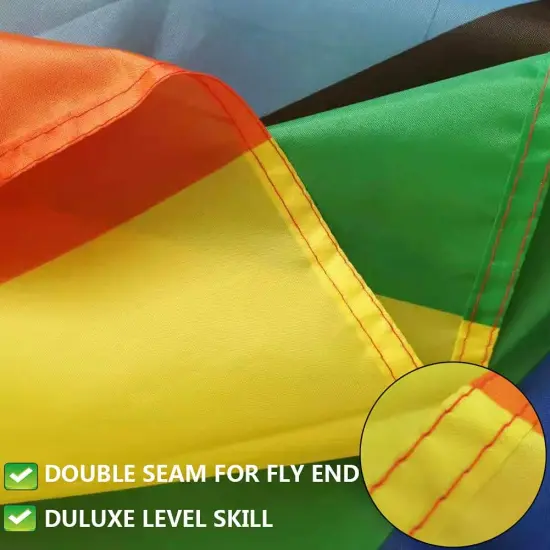 Progress Pride Rainbow Flag - 3x5 Outdoor All Inclusive Pride 100D Bisexual Vivid Color LGBTQ Community Non Binary Gay Lesbian Flag {4}