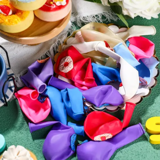 36 Pieces Donut Theme Balloons, 12 Inch, Latex, 8 Styles, Sufficient for Birthday Party Decorations {3}