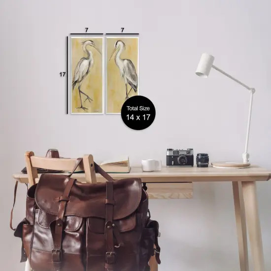 Stupell Industries Vintage Style Herons 2pc Wall Plaque Set By Silvia Vassileva {3}