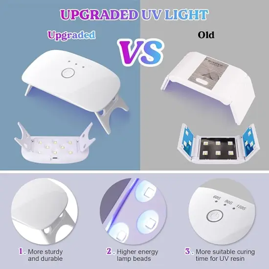 LET'S RESIN Jewelry Making Kit - 153Pcs Highly Clear Resin with Upgraded UV Lamp, Resin Accessories for Keychains, Jewelry {3}