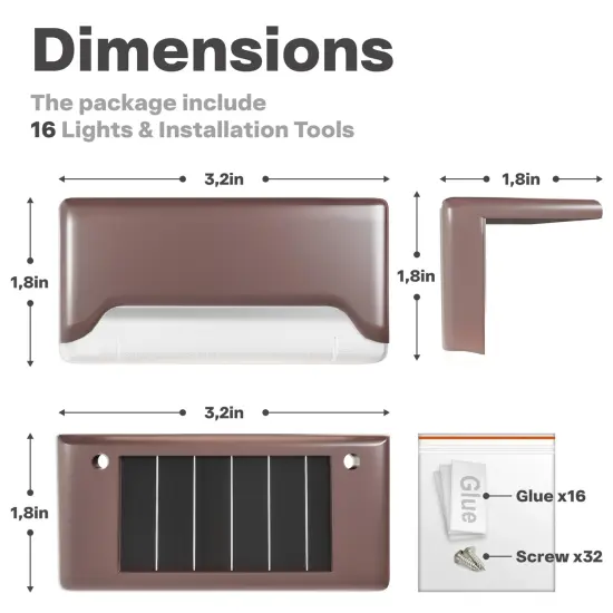 Solar Deck Lights, LED 16 Pack to Fence Post, Deck Lights, Waterproof, Powered Deck Decorations Outdoor, Solar Fence Lights,Patio, Garden, Step, Yard, and Pathway(Warm White) {3}
