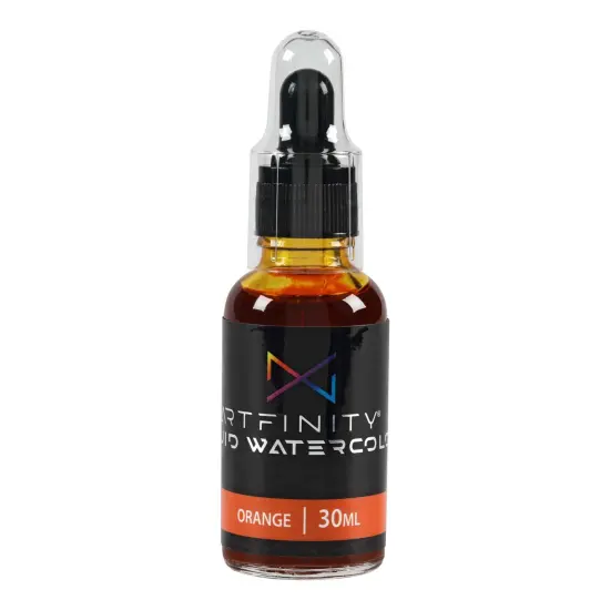 Artfinity Liquid Watercolor Paint 30 ml Bottle, Orange - Vibrant Dye-Based Liquid Watercolor w/ Glass Pipette, Fast-Drying, Fine Art Paint for Calligraphy, Airbrushing & Traditional Art {3}