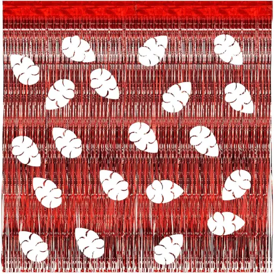 2 Pcs Cartoon Birthday Party Decorations Red Tinsel Foil {1}