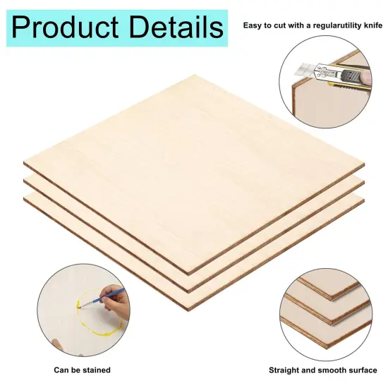 12 Pack Basswood Sheets 12x8 x 1/13 Inch Thin Plywood Balsa Wood Sheets Unfinished Wood Boards Balsa Wood Sheets for Crafts Laser Cutting Wood Burning and Drawing (12 x 8 inch) {5}