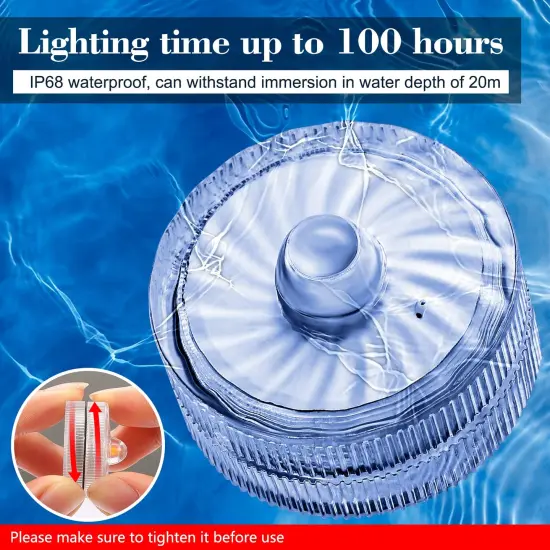 Submersible LED Light,White Small LED Light,100 Hours Waterproof Flameless Led Lights Battery Powered for Wedding Home Vase Festival Party Decoration 12pcs (Built-in 24 Batteries) {4}
