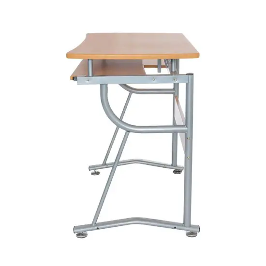 Light Cherry Compact Contemporary Computer Desk with Slide-Out Keyboard {4}